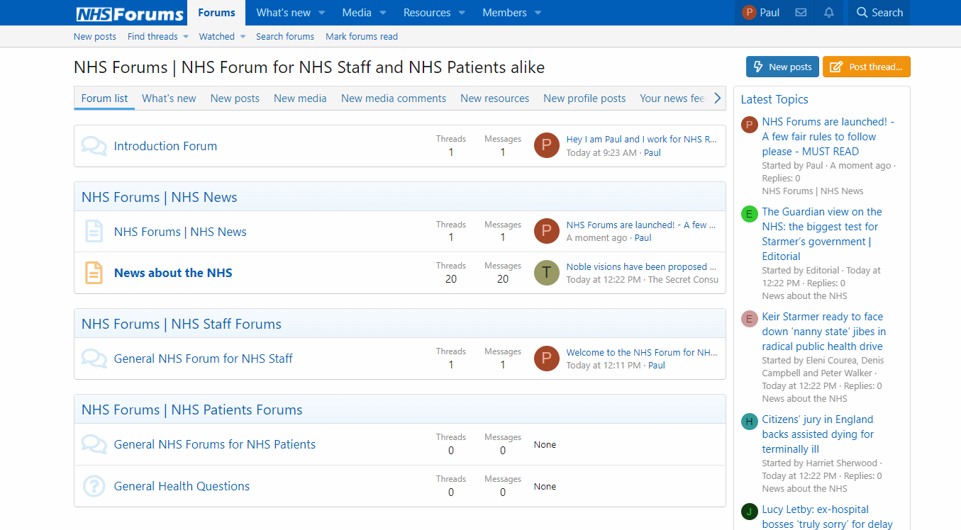 NHS Forums > National Health Service Forums for Staff and Patients Alike