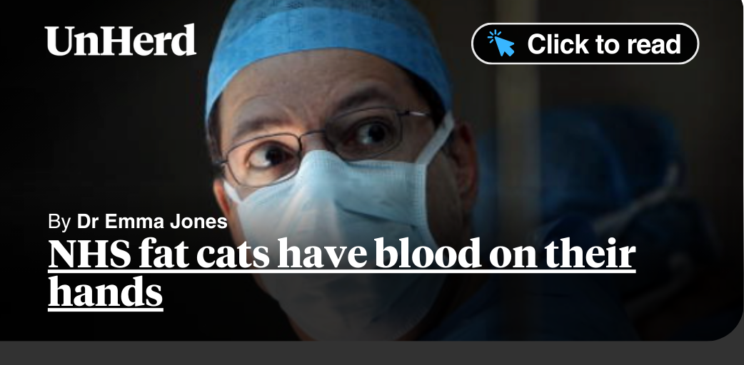 NHS fat cats have blood on their hands